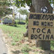Signs near the camp outside the proposed incinerator site in Arecibo, Puerto Rico.